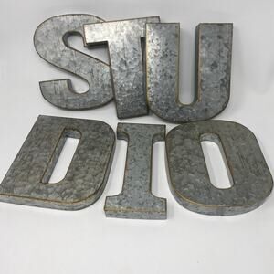“studio” galvanized metal letters Home Shop decor 8"